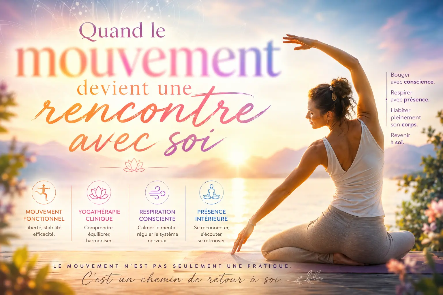 Découvrez comment le mouvement peut devenir une véritable rencontre avec soi : un espace d’écoute, de présence et de transformation intérieure. Approches somatiques, bien‑être et reconnexion au corps.
